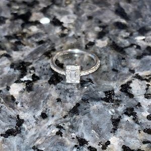 Pandora Sparkling Square Halo Ring-Silver